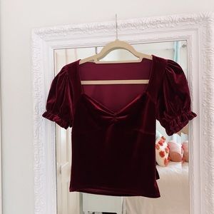 Women's Casual Puff Sleeve Slim Fit Cropped